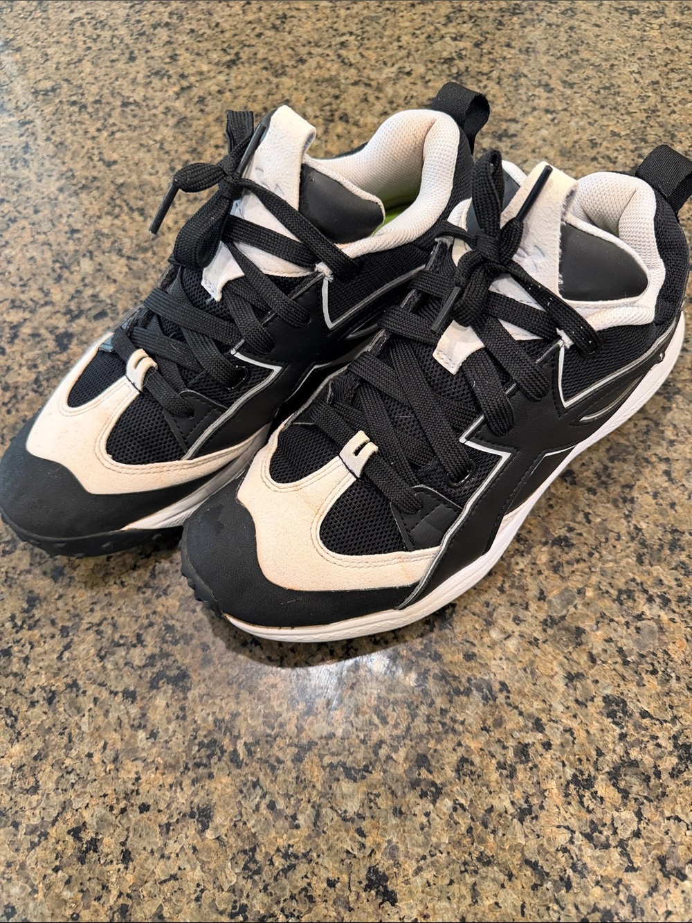 Men's Black and Cream Baseball Turf Sneakers